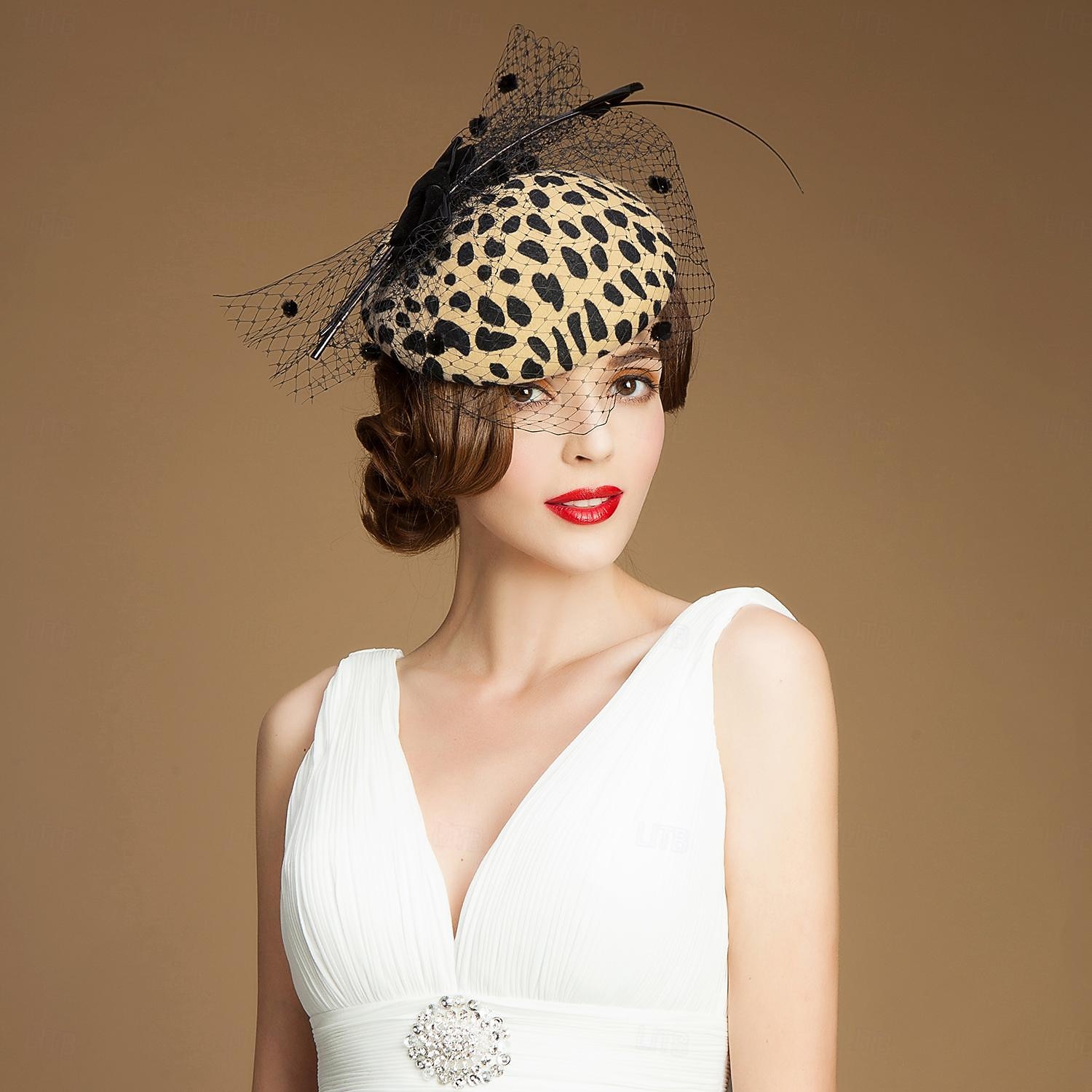 Elegant Hodeplagg Fascinatorhatt Fascinator Gentlewoman Kostyme Dame Derby Bryllupsfest Ascot Voksne Hatt Vår sommer 2026 - $57.99 –P8