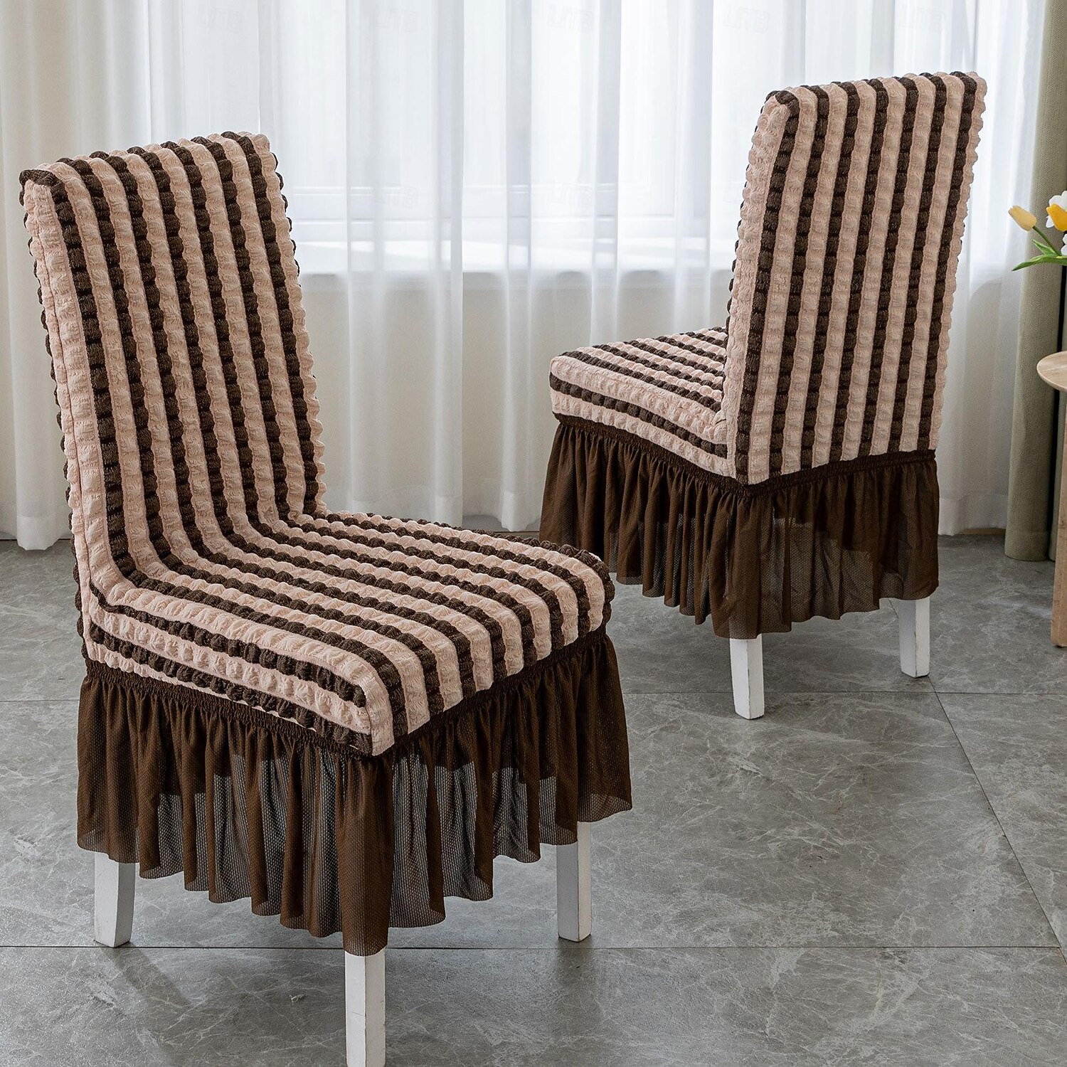 1 kpl uusi tuolinpäällinen kuplamuovilla hameen helma all inclusive olohuone ruokapöydän tuolinpäällinen universaali paksunnettu instagram-tyyli 2025 - $20.99 –P11