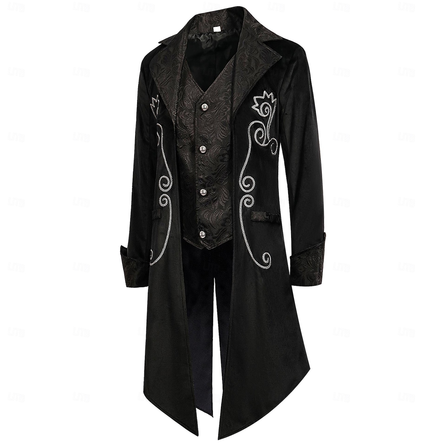 Retro / vintage Punk og gotisk Kostymer i middelalderstil Jakke tailcoat Prins Adelsmann Jacquard Herre Royal Steampunk Maskerade Fest Voksne Frakk 2025 - $49.99 –P8