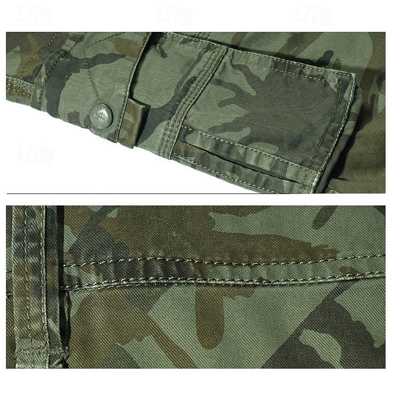 Men's Tactical Shorts Cargo Shorts Shorts Button Multi Pocket Plain Wearable Short Outdoor Daily Going out Fashion Classic Army Green Khaki 2026 - $25.99 –P6