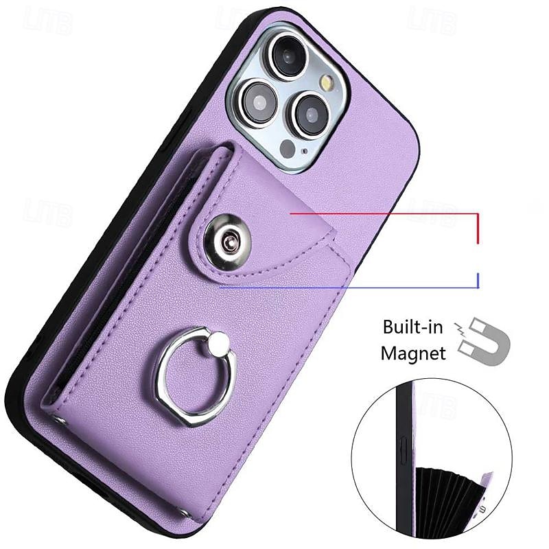 Phone Case For iPhone 16 iPhone 15 Pro Max Plus iPhone 14 13 12 11 Pro Max Plus Mini SE Back Cover with Stand Holder with Wrist Strap Card Slot Retro TPU PU Leather 2025 - $18.99 –P4