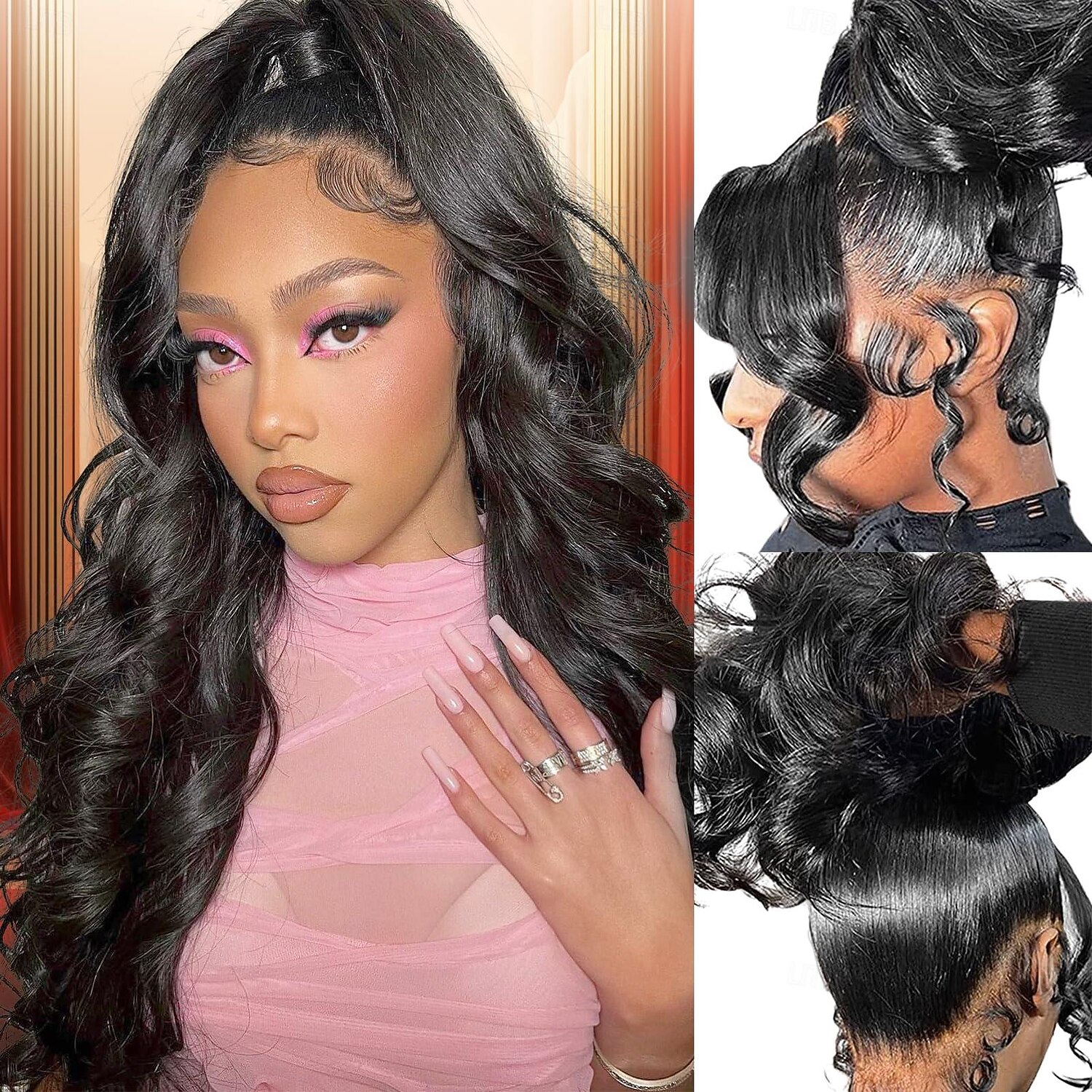 Peruki z przodu 360 Pełne koronkowe peruki typu body wave 360 HD Ludzkie włosy dla kobiet 100% dziewiczych włosów ludzkich, wstępnie oskubane, bezklejowe Gęstość 130/150/180 może sprawić, że kok i 2025 - $239.19 -P1
