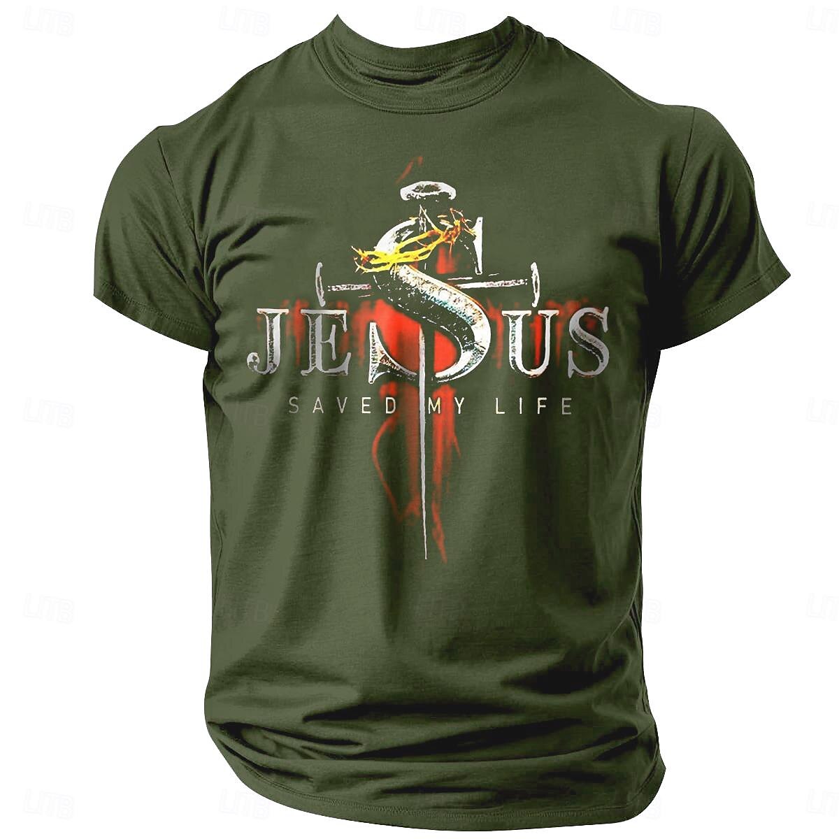 Men's 'Jesus Saved My Life' Graphic Short Sleeve T-Shirt 2026 - $17.49 –P5