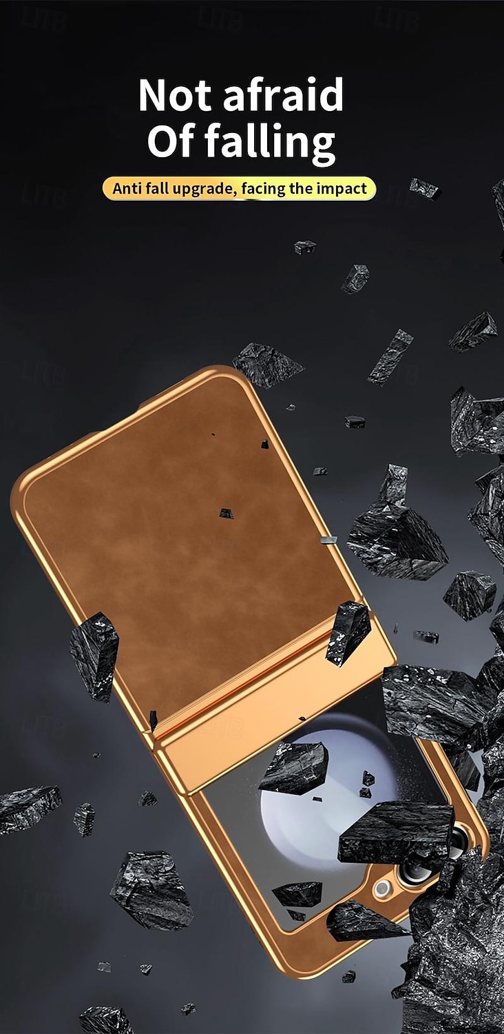 Phone Case For Samsung Galaxy Z Flip 6 Z Flip 5 Z Flip 4 Z Flip 3 Flip Cover Shockproof Retro Plating PC PU Leather 2025 - $23.99 –P9