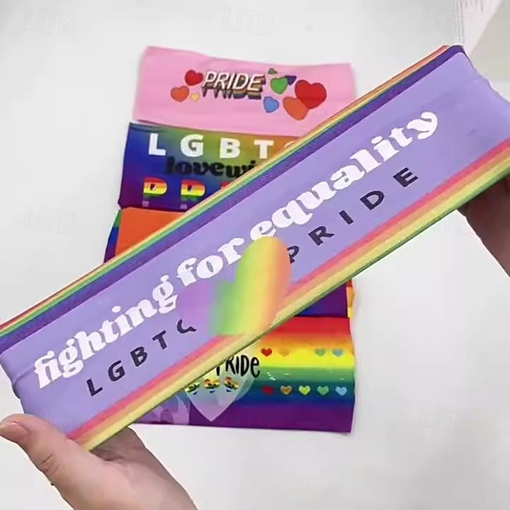 LGBT LGBTQ Arcobaleno Fascia assorbente del sudore Per adulto Per uomo Per donna Gay Lesbica Parata dell'orgoglio Mese dell'orgoglio Mascherata Costume di Carnevale facile del 2025 a $12.49 –P3