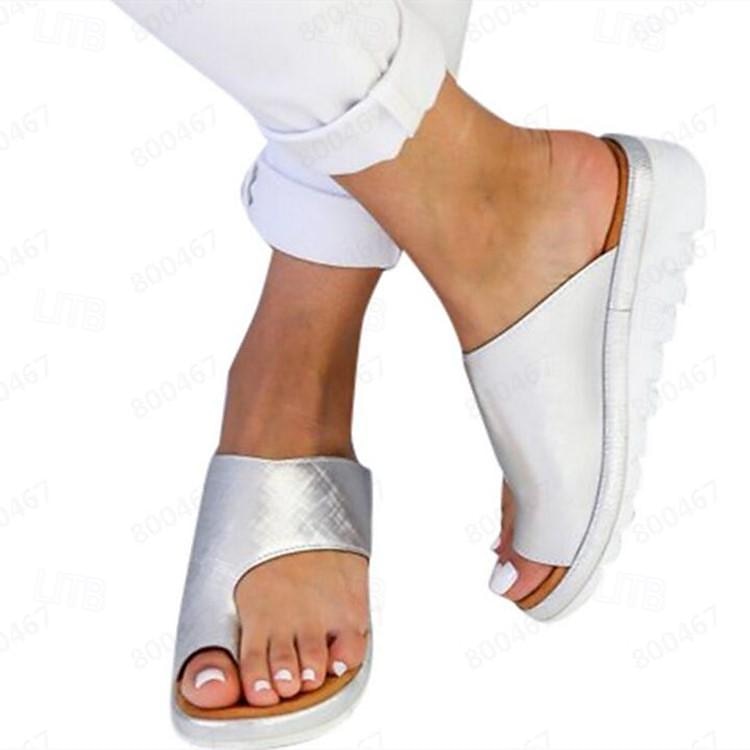 Women's Wedge Sandals Outdoor Home Leopard Open Toe Vintage Classic Silver Dark Brown Leopard 2025 - $14.99 –P10