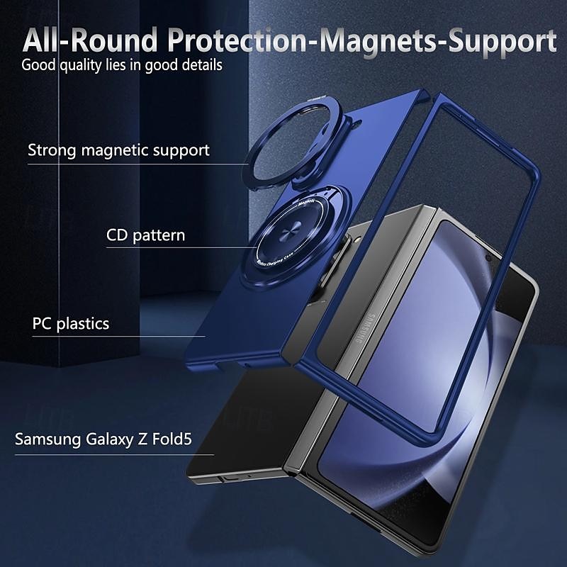 Phone Case For Samsung Galaxy Z Fold 7 Z Fold 6 Z Fold 5 Z Fold 4 Z Fold 3 Flip Cover Ring Holder Magnetic Support Wireless Charging Armor PC 2025 - $22.99 –P11