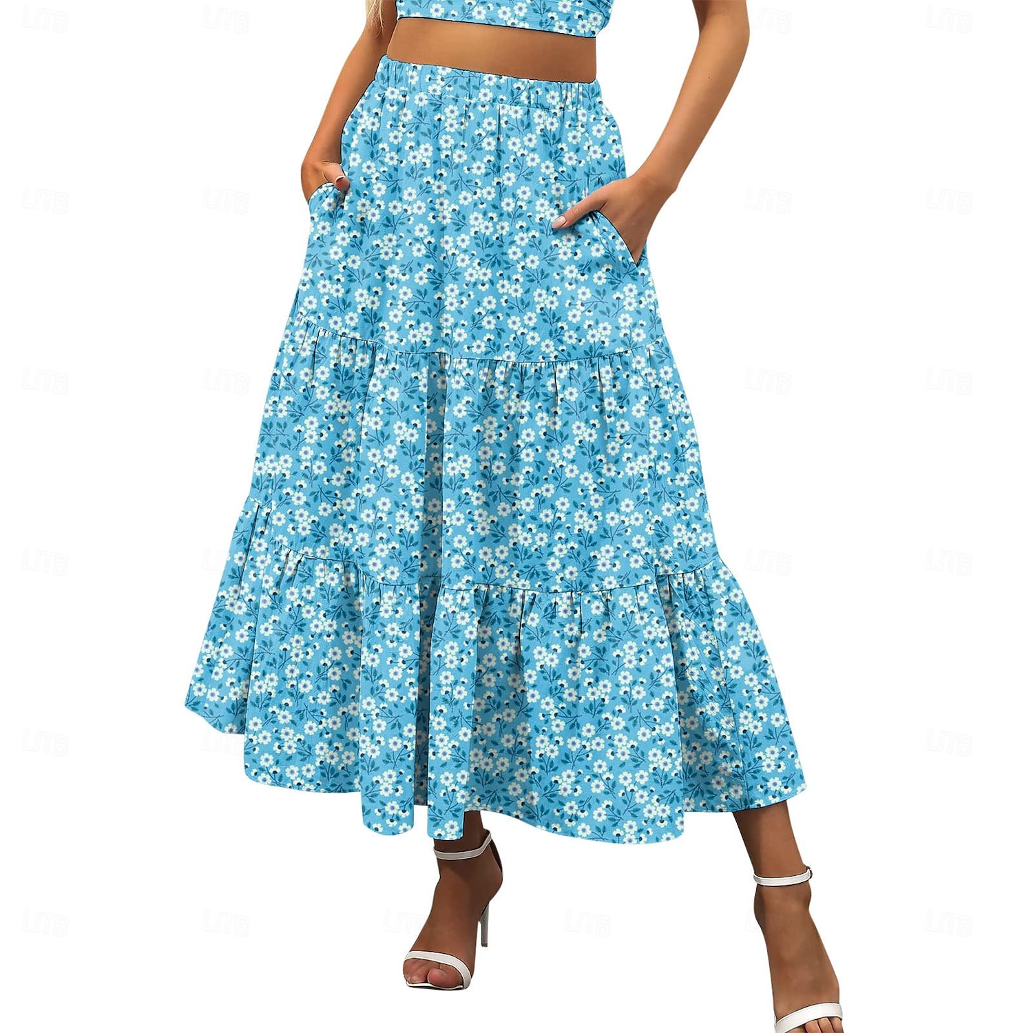 Women's Skirt A Line Swing Maxi Skirts Print Floral Holiday Vacation Summer Cotton Casual Boho Yellow Pink Red Navy Blue 2025 - $18.99 –P5