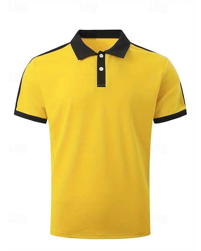 Men's Golf Shirt Golf Polo Work Casual Lapel Short Sleeve Basic Modern Color Block Patchwork Button Spring & Summer Regular Fit Wine Navy Blue sky blue Gold Beige Coffee Golf Shirt 2025 - $18.99 –P14