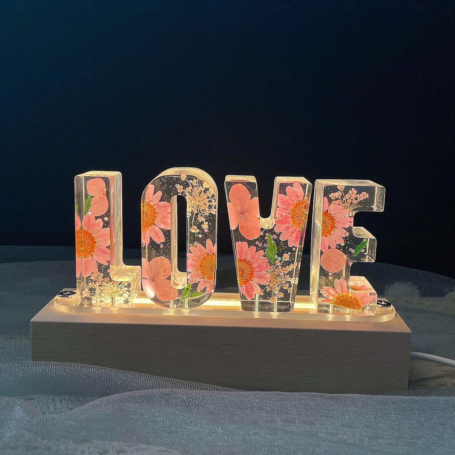 Resin Letter Night Lights, Resin Dried Flower Light Birthday Gift, Personalized Flower Lamp, Name Lamp, Gift for Her, Home Decoration 2025 - $30.99 –P3