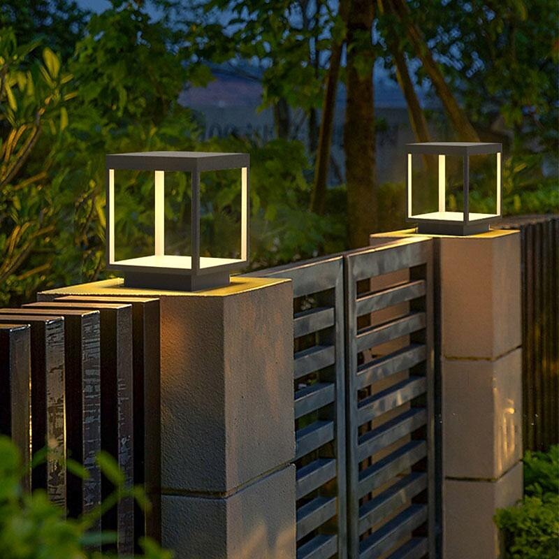 Lâmpada de coluna luminárias de poste exterior à prova d'água, luzes de pilar ao ar livre, luzes de pilar quadrado ip65 luminárias de poste de vidro de alumínio à prova d'água ao ar livre luzes de de 2026 por $333.69 –P7