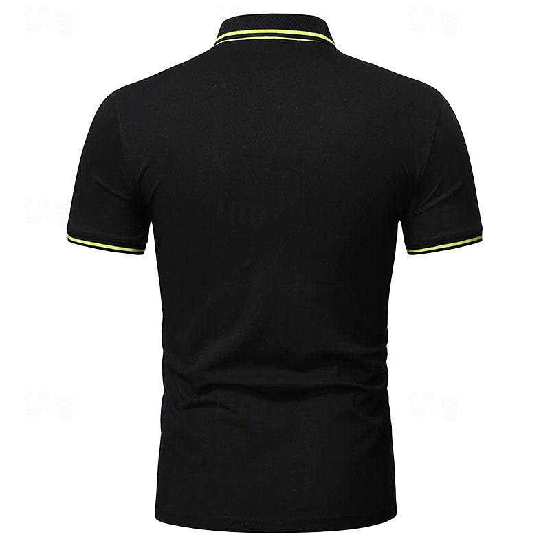 Herr Golftröja golfpolo Arbete Ledigt Kavajslag Kortärmad Grundläggande Modern Slät Lappverk Knapp Vår & sommar Normal Svart Vit Gul Ljusgrön Röd Marinblå Golftröja 2025 - $17.99 –P16