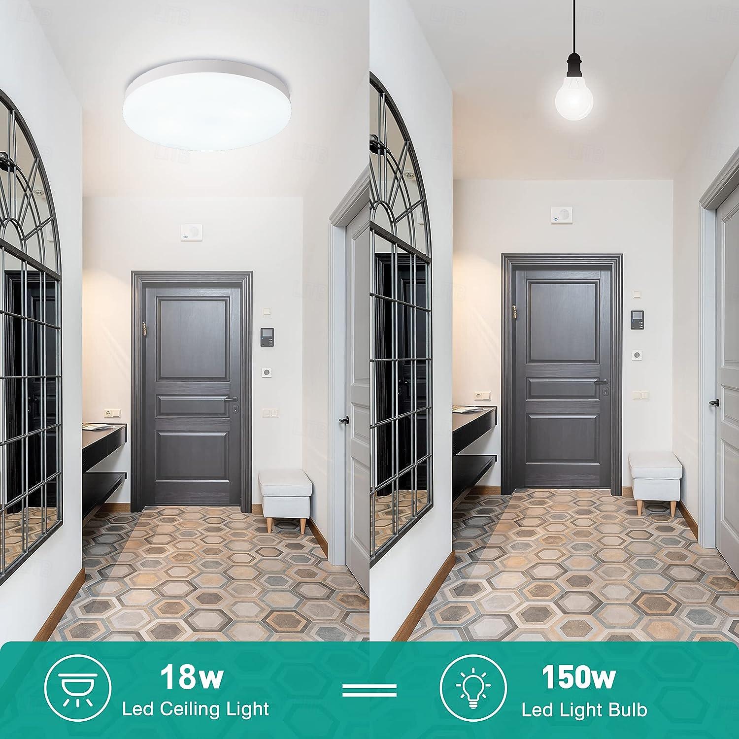 Light ControlRadar Motion Sensor Light 12W 18W 6000K Wired Ceiling Light Fixture Motion Detector LED Ceiling Light Embedded Sensor Light for Corridor Staircase Food Cabinet Laundry AC220V 2025 - $24.99 –P6