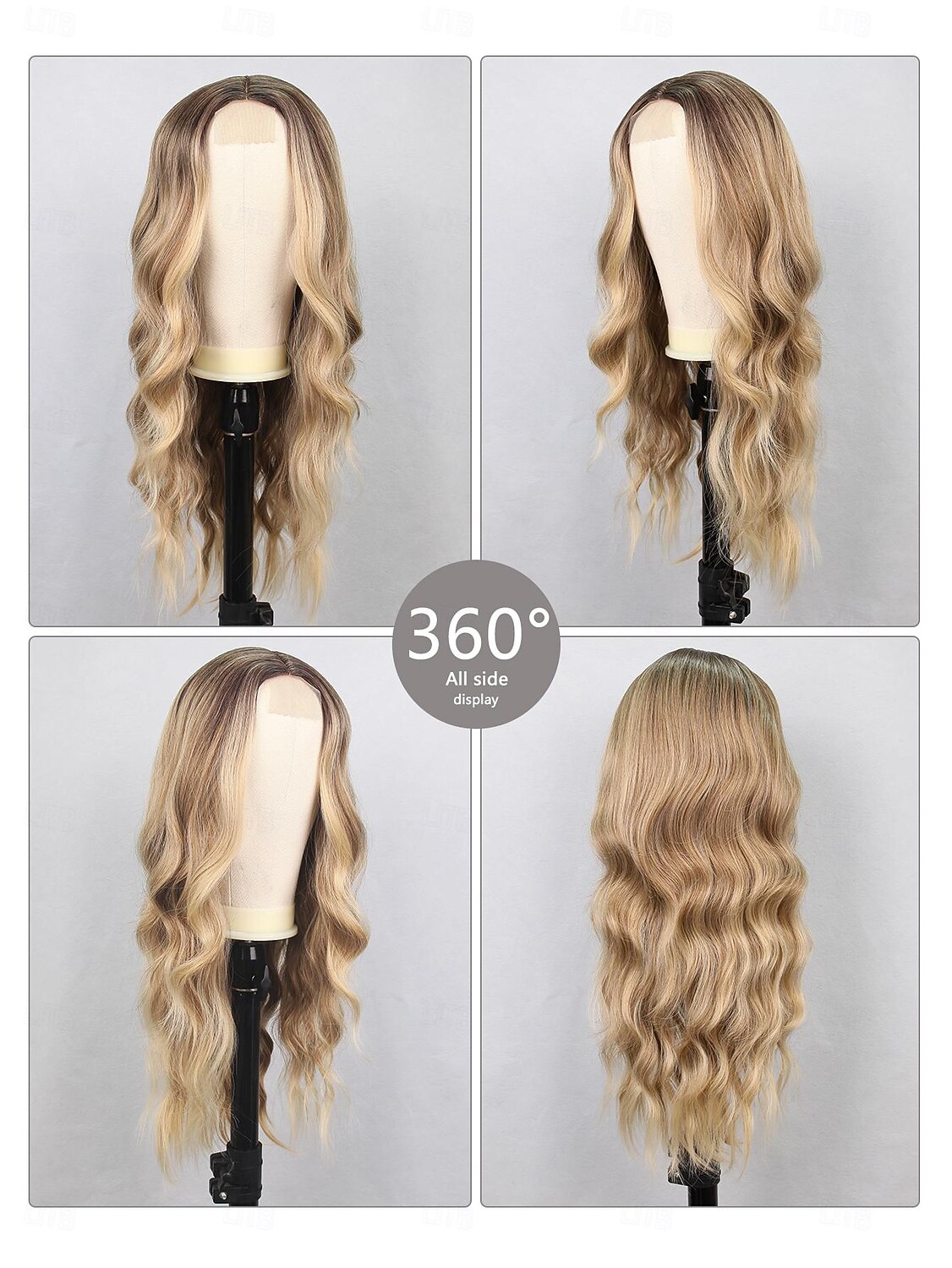 Synthetic Lace Wig Natural Wave Style 26 inch Multi-color Middle Part U Part Wig Women's Wig Black / Gold Light golden Dark Brown 2026 - $28.99 –P2