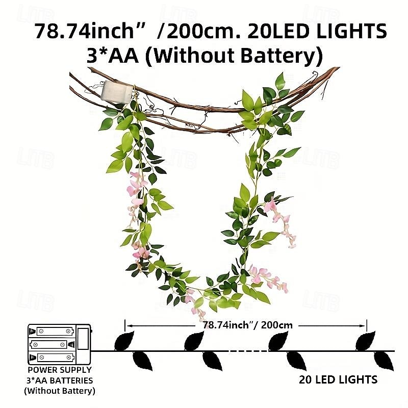 elegante festa di ricevimento di nozze 2m-20leds lanterna di fiori simulati luce di stringa fata per natale matrimonio festival cortile interno ed esterno giardino balcone luce decorativa del 2025 a $13.99 –P6