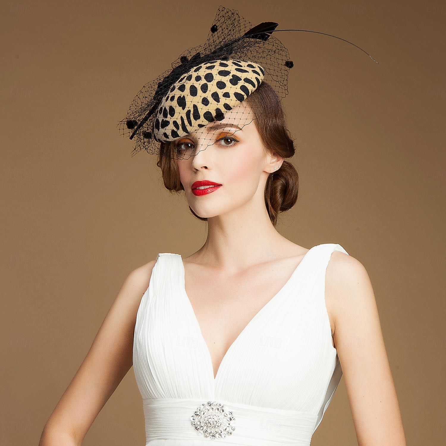 Elegant Hodeplagg Fascinatorhatt Fascinator Gentlewoman Kostyme Dame Derby Bryllupsfest Ascot Voksne Hatt Vår sommer 2026 - $57.99 –P9