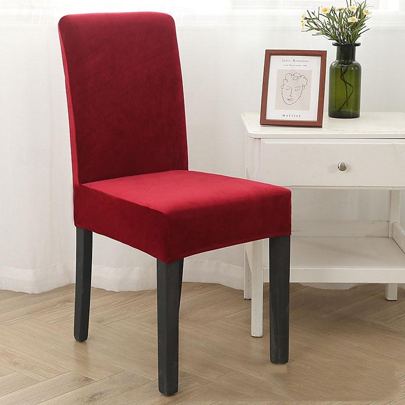 2 pezzi coprisedie da pranzo in velluto coprisedie da pranzo elasticizzati set di 2 coprisedie parson coprisedie coprisedie da pranzo lavabili resistenti spessi del 2025 a $31.99 –P6