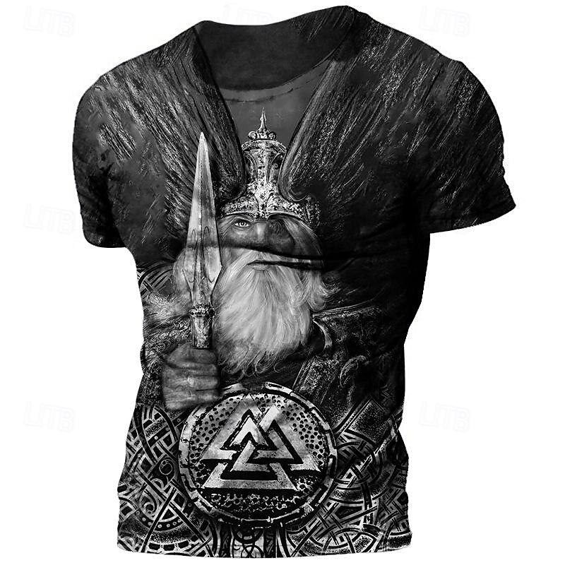 2026年 Ｔシャツ(21) プリント 3D 中世 セルティック Tシャツ グラフィック柄 のために 男性用 成人 3Dプリント  のために ハロウィーン カーニバル マスカレード カジュアル／普段着  コレクション – $17.99 –P5
