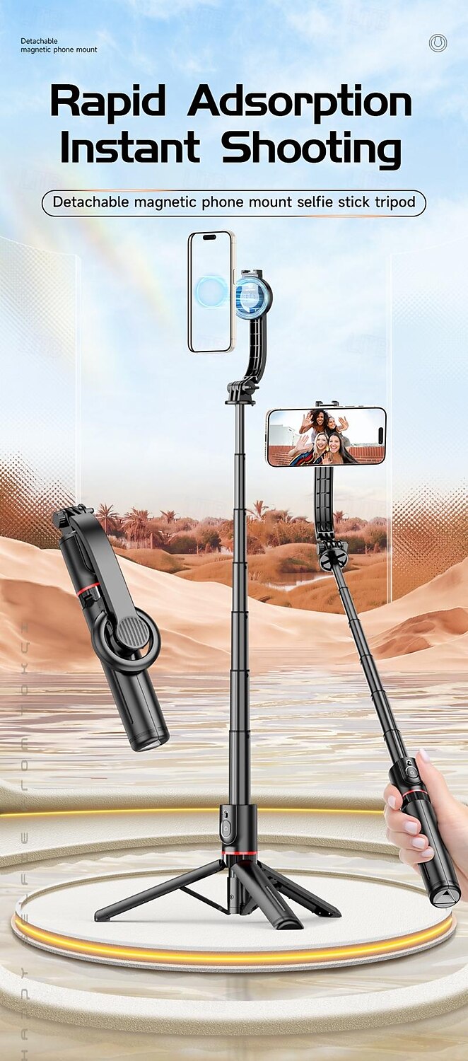 Selfie Stick Bluetooth Extendable Max Length 104.5 cm For Universal Android / iOS Universal 2025 - $28.99 –P1