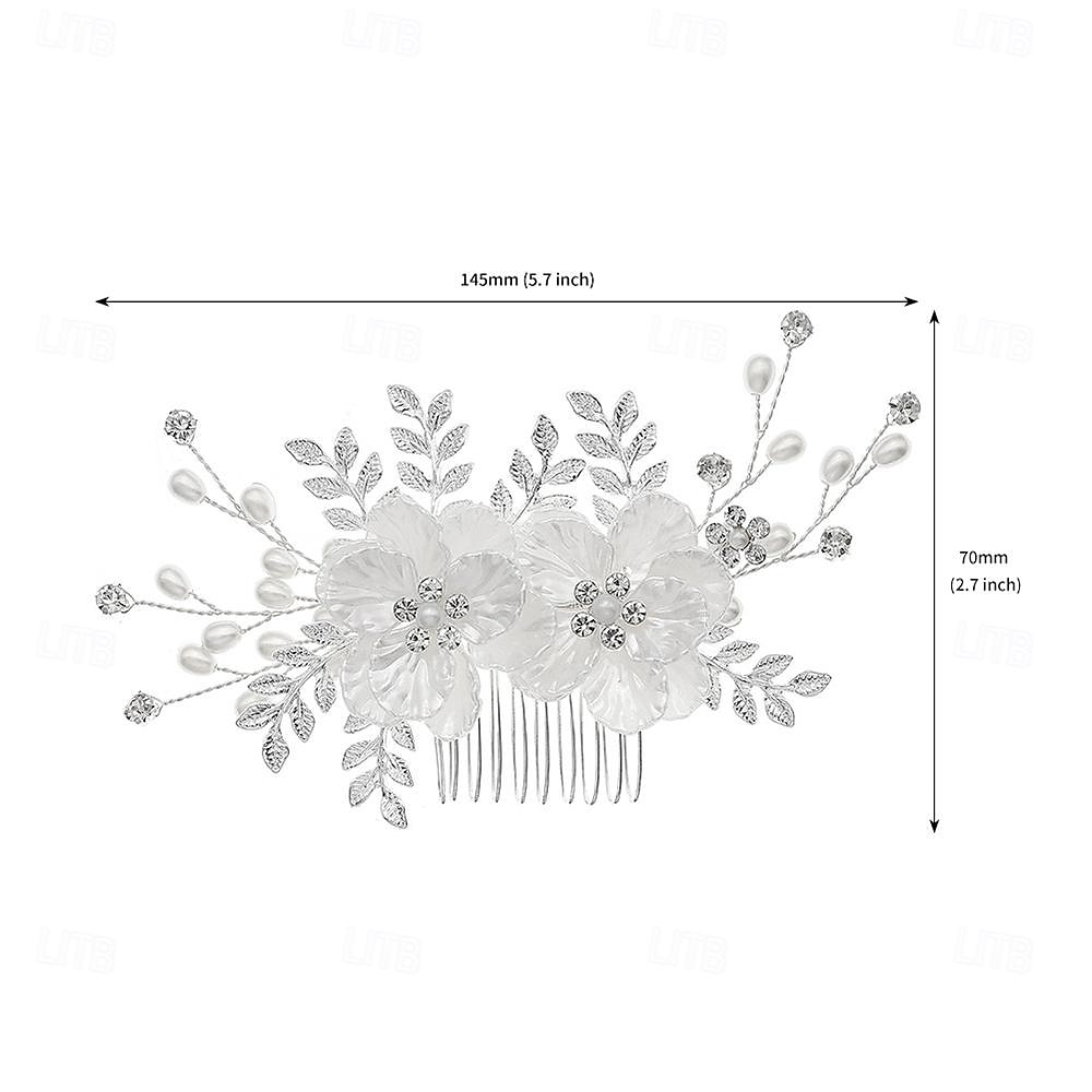 Hårkamper Hodepryd Strass Legering Bryllup cocktail Elegant Luksus Med Perle Krystalldetaljer Hodeplagg Hodeplagg 2025 - $11.99 –P1