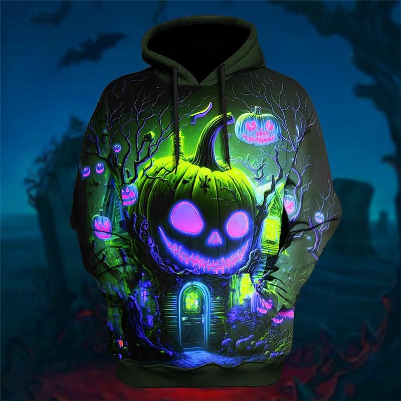 Per uomo Zucca Stampe astratte Felpe Felpa con cappuccio Manica lunga Felpa con cappuccio Felpa Con cappuccio Giornaliero Stampa 3D Halloween Per eventi Per uscire Blu Viola Stampa Primavera & Autunno del 2025 a $26.99 –P2