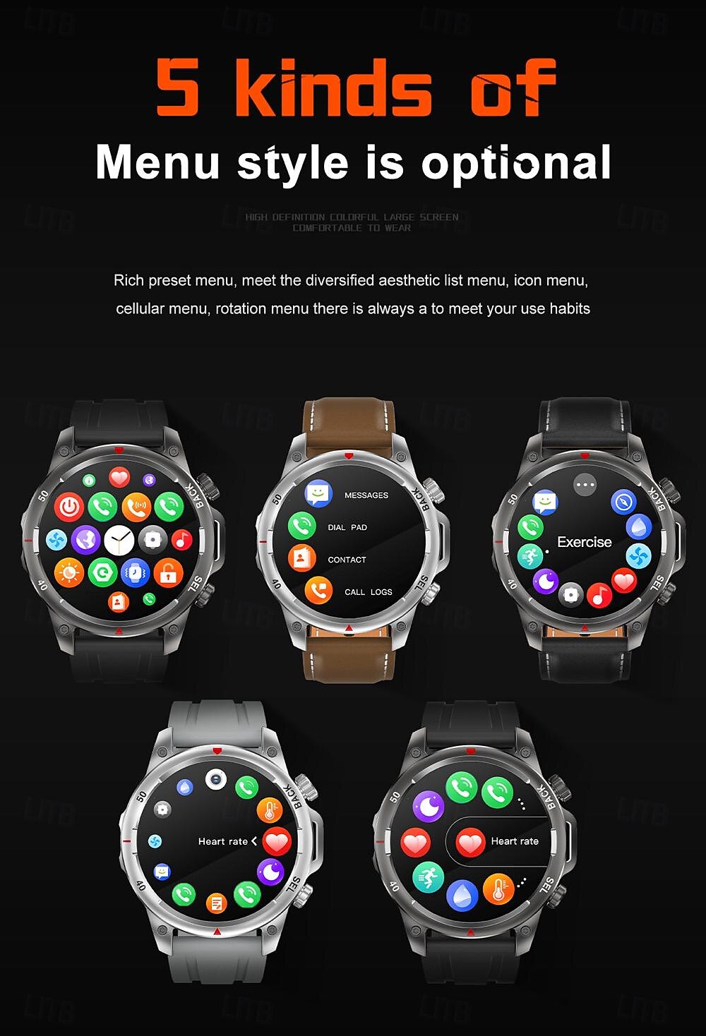 696 DK68 Smart Watch Fitness Tracker ECG PPG Bluetooth Call Reminder Android iOS IP67 47mm 1.53 2025 - $58.99 –P5