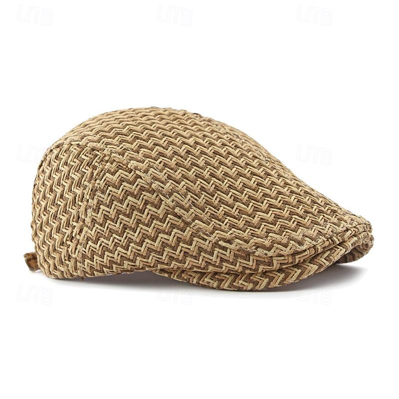 Men's Flat Cap Ascot Hat Newsboy Hat Camel Brown Polyester Fashion Casual Street Daily Plain Adjustable Sunscreen Breathable 2026 - $13.49 –P6