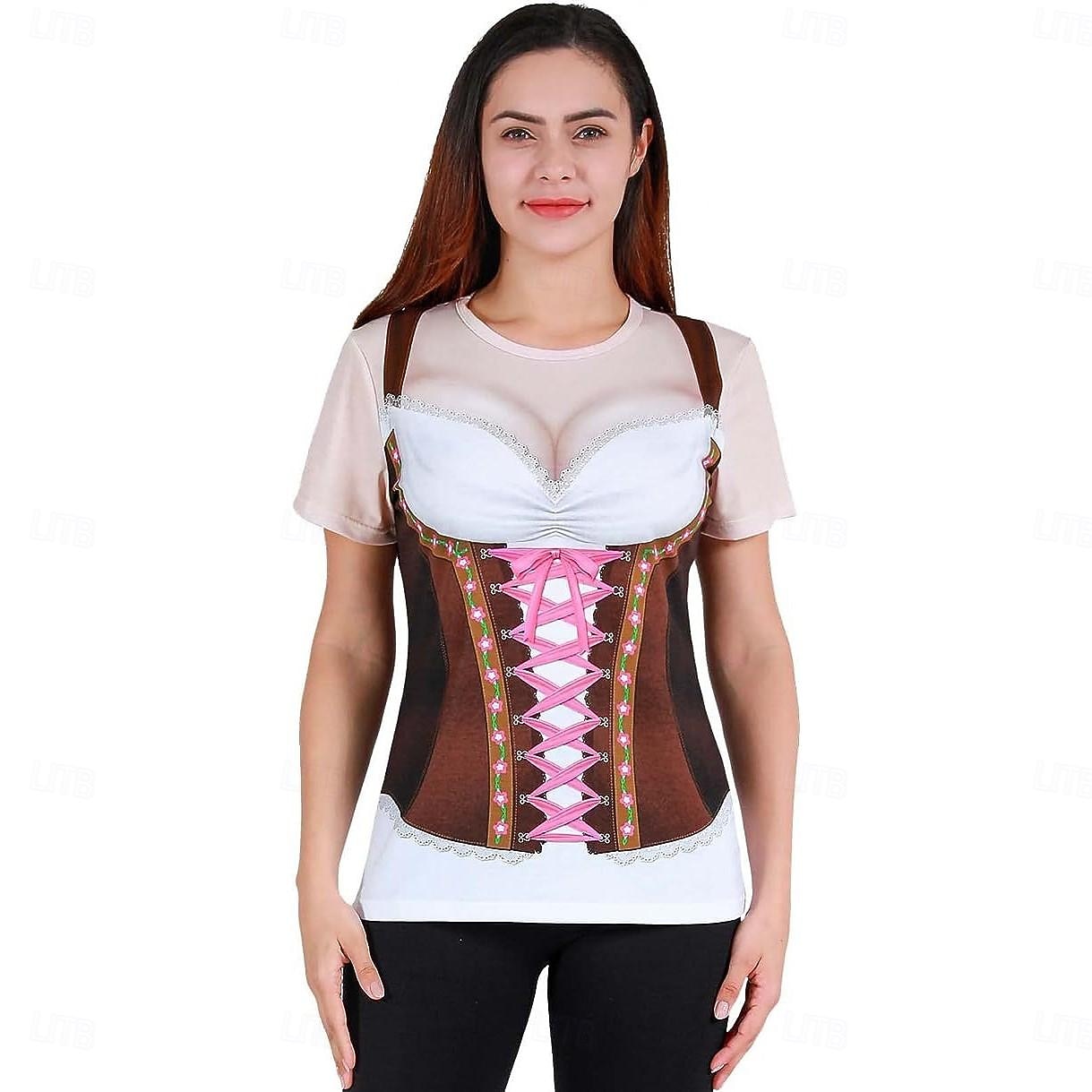 T-paita Anime 3D baijerilainen Katutyyli T-paita Kuvitettu varten Naisten Aikuisten 3D-tulostus varten Karnevaali Oktoberfest-olut Naamiaiset Rento / arki Festivaali 2026 - $17.49 –P5