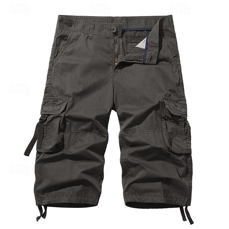 Herre Taktiske shorts Capri Cargo Shorts Cargoshorts Capri-bukser Shorts til turbruk Knapper Multi lomme عادي Anvendelig Kalv lengde utendørs Daglig Ut på byen Mote Klassisk Sjø blå Svart 2025 - $35.99 –P5