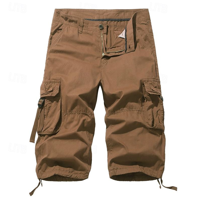 Herre Taktiske shorts Capri Cargo Shorts Cargoshorts Capri-bukser Shorts til turbruk Knapper Multi lomme عادي Anvendelig Kalv lengde utendørs Daglig Ut på byen Mote Klassisk Sjø blå Svart 2025 - $35.99 –P12