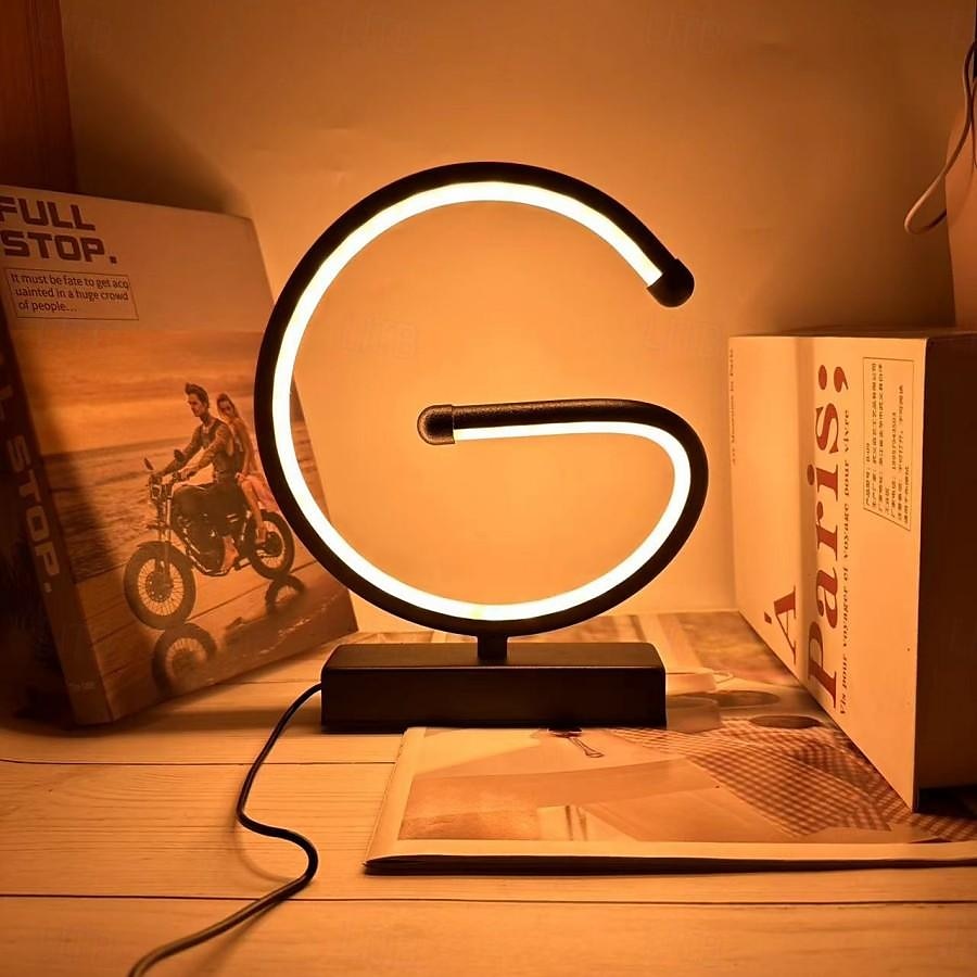 lampada da tavolo a led usb controllo touch curva - lampada da tavolo moderna a spirale lampada da comodino con 3 colori di luci a led del 2025 a $30.99 –P4