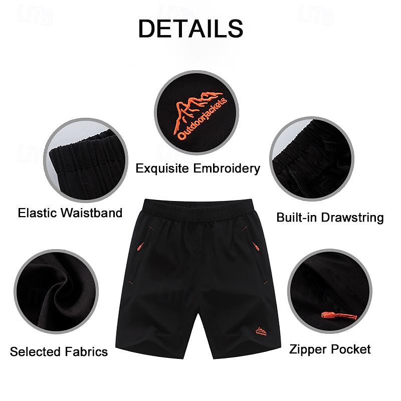 Homens calções atléticos Shorts ao ar livre Shorts de Trilha Cintura elástica Bolso Com Zíper Tecido Secagem Rápida Alta elasticidade Comprimento do joelho Ao ar livre Diário Streetwear Esportes Moda de 2025 por $15.49 –P6