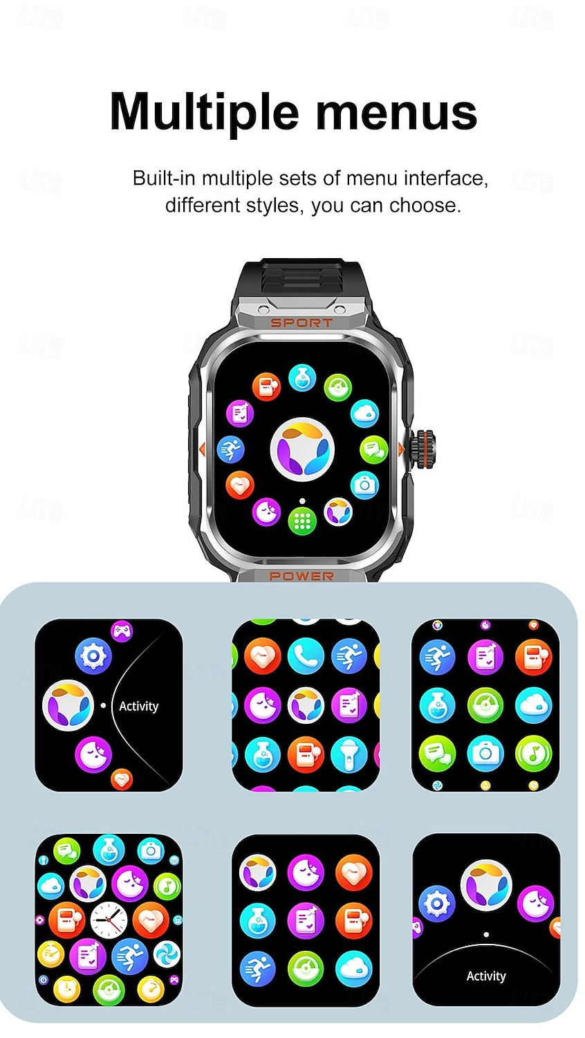 iMosi GT55 Smart Watch 2.01 inch Smartwatch Fitness Running Watch Bluetooth Pedometer Call Reminder Sedentary Reminder Compatible with Android iOS Unisex Long Standby Hands-Free Calls Waterproof IP 67 2026 - $85.99 –P15