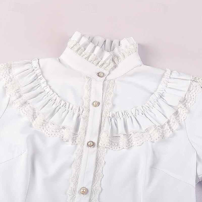 Retro Vintage Mittelalterlich Renaissance Bluse / Hemd Pirat Prinzessin Einfarbig Damen Seeräuber königlich Steampunk Halloween Karneval Maskerade Alltagstauglich Erwachsene Hemd 2025 - $39.99 –P18