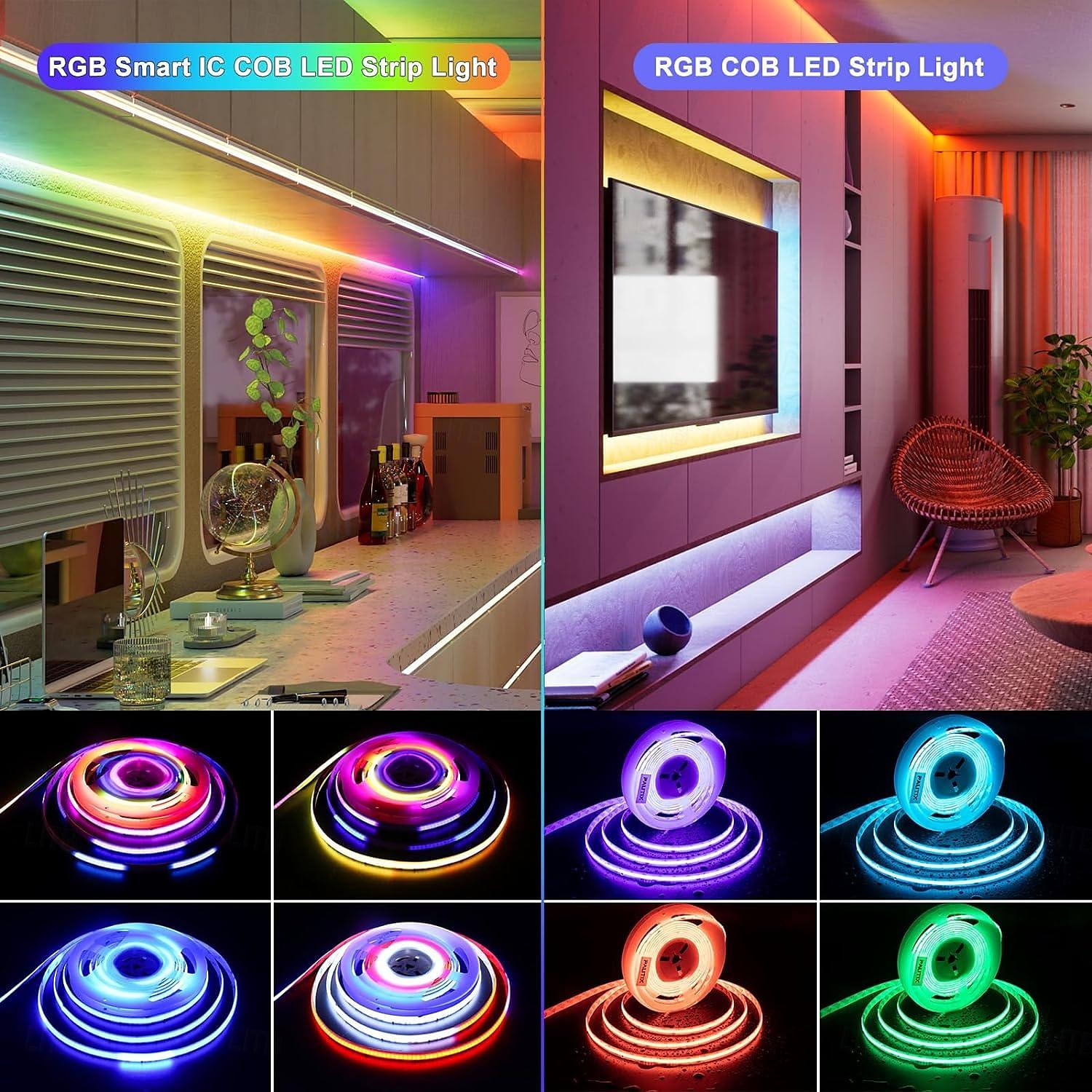 2025年 防水 COB LED ストリップ ライト、RGB インテリジェント IC ストリップ 16 フィート 5 メートル DC24V フレキシブル LED テープ ライト WS2811 アドレス指定可能な RGB リボン、パーティー/家庭 DIY 照明プロジェクトに最適 (電源とコントローラーは除く) コレクション – $37.99 –P6