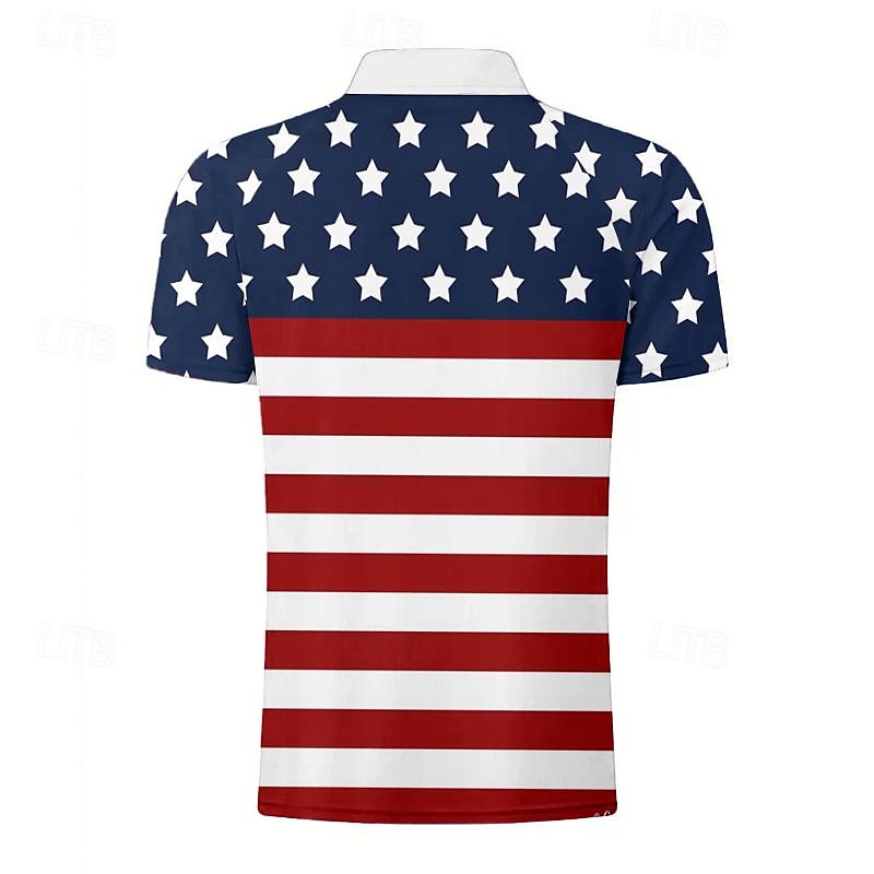 Americký den nezávislosti Pánské Americká vlajka veteráni Polokošile Golfová košile Krátký rukáv Polo tričko Košile s límečkem Na běžné nošení Streetwear Oblečení na dovolenou Párty oblečení Knoflíky 2025 - $22.99 –P2