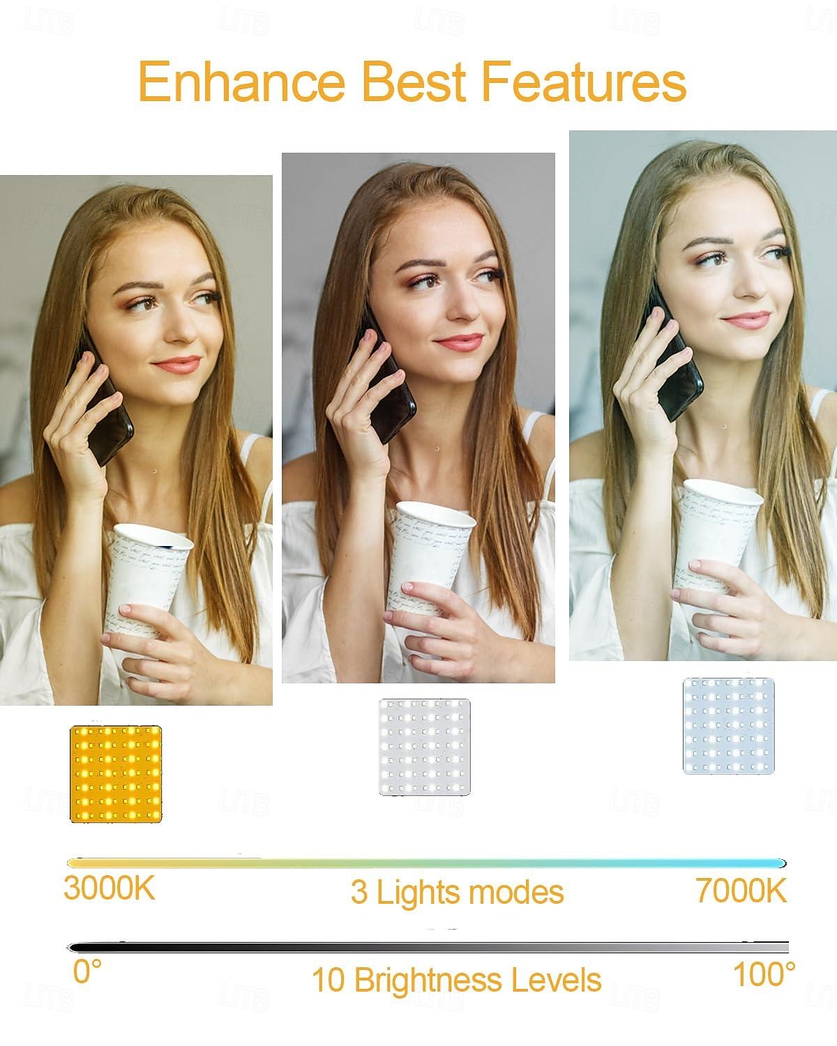 Selfie Light, Phone Light with 3 Lighting Modes/5 Brightness Levels, Portable Phone Ring Light for Makeup, Live Stream, Rechargeable Clip Video Light for iPad/Camera/Laptop 2025 - $19.99 –P5
