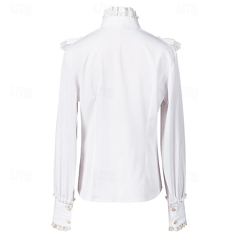 Retro Vintage Mittelalterlich Renaissance Bluse / Hemd Pirat Prinzessin Einfarbig Damen Seeräuber königlich Steampunk Halloween Karneval Maskerade Alltagstauglich Erwachsene Hemd 2025 - $39.99 –P10