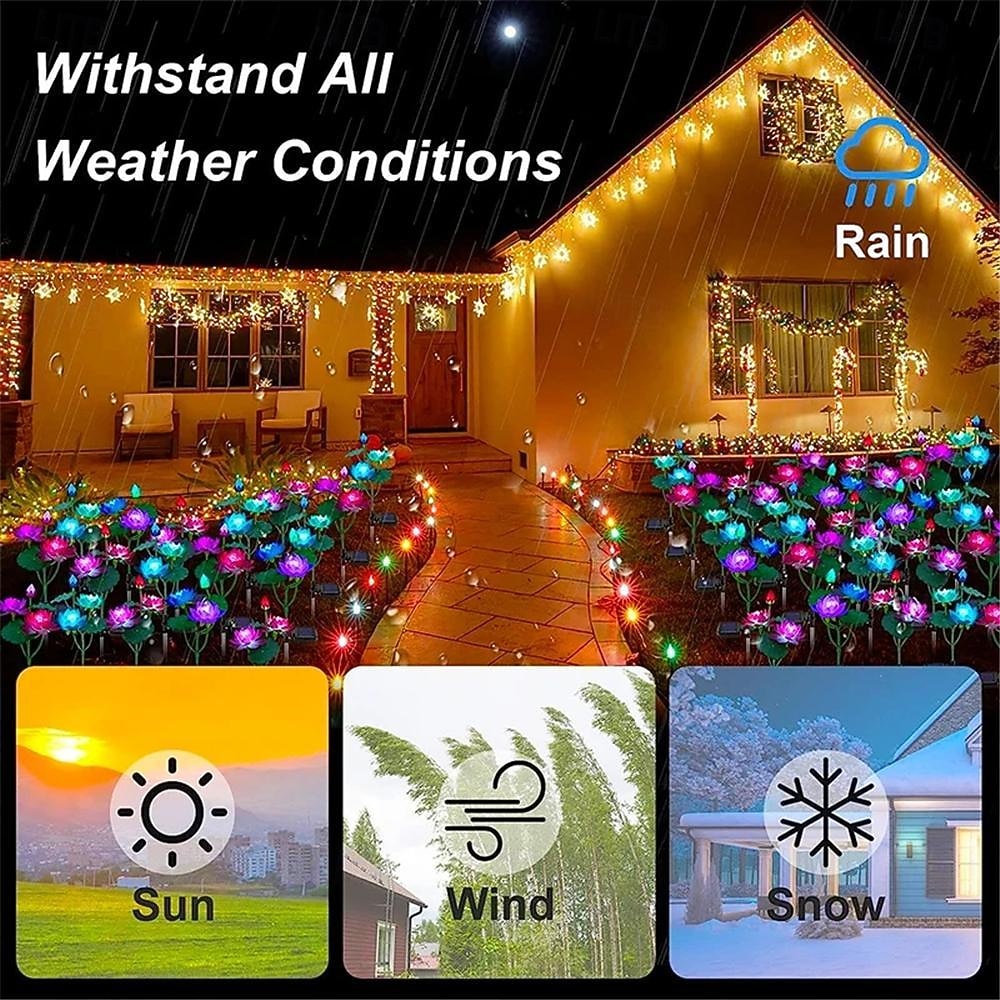 Solar Lotus Lantern - 7 Color Changing Waterproof LED Decorative Pathway Light for Garden, Courtyard, Lawn, Wedding and Festival Atmosphere 1PC 2025 - $33.99 –P8