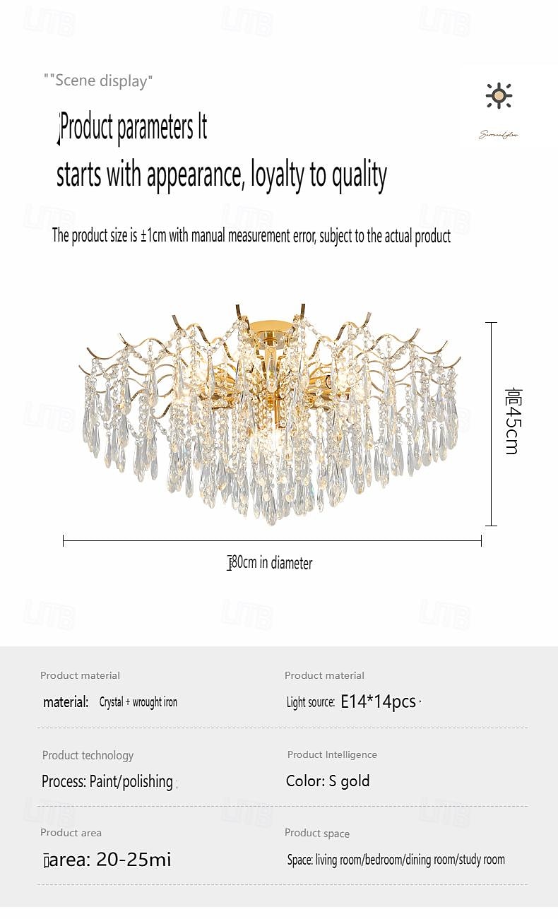 πολυέλαιος led 42/50/60/80/100cm 6/10/12/14/16 λαμπτήρας κεφαλής δεν περιλαμβάνεται επιμεταλλωμένο φινίρισμα κρυστάλλινο μέταλλο μοντέρνο μοντέρνο μοντέρνο στυλ κρεβατοκάμαρας τραπεζαρία μίνι κρεμαστό 2025 - $223.59 –P15