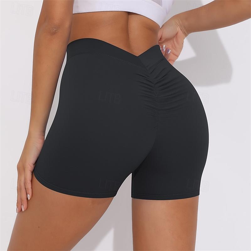 Women's Gym Shorts Yoga Shorts Workout Shorts High Waist Yoga Gym Workout Pilates Shorts Black White Royal Blue Sports Activewear Stretchy Slim 2025 - $12.39 –P10