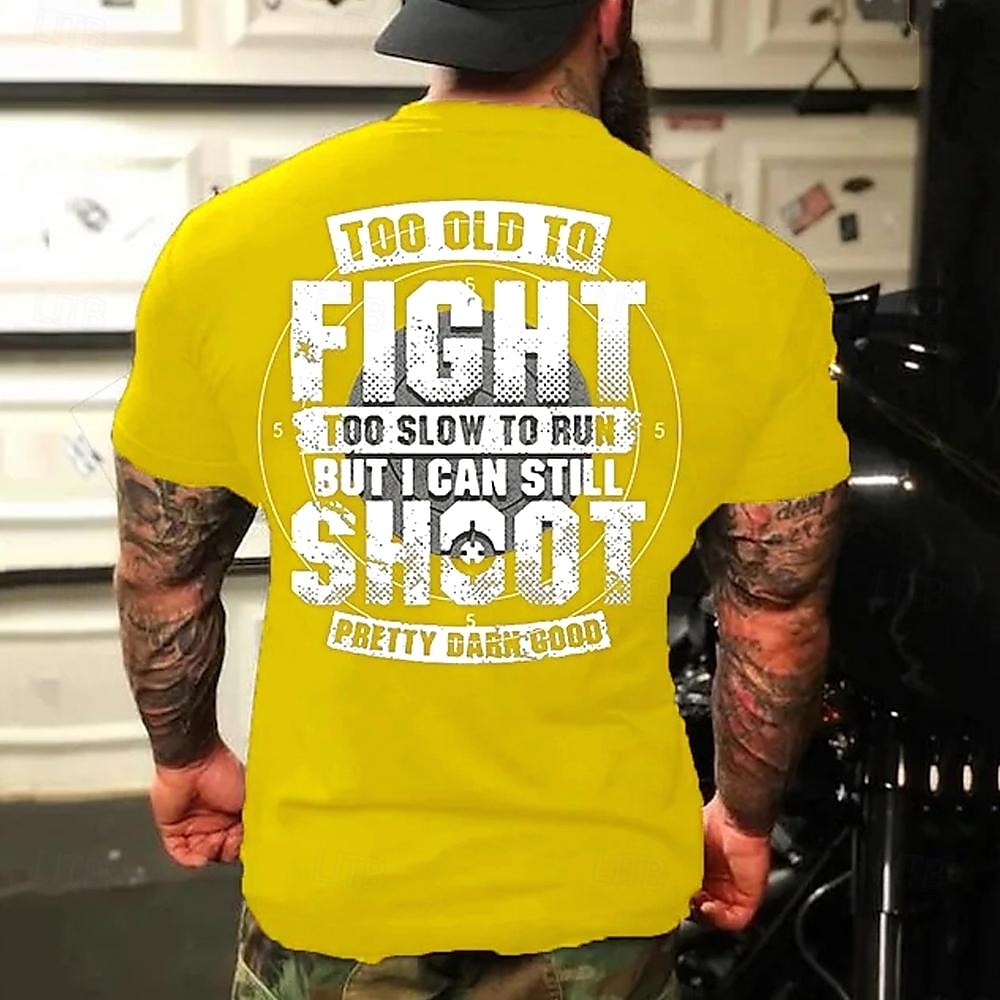 Homens Letra Velho demais para lutar Camiseta Camisetas gráficas 100% Algodão Manga Curta Gráfico Camisa Preto Vinho Vermelho Camiseta confortável Rua Feriado Roupas de estilistas de 2025 por $15.99 –P3