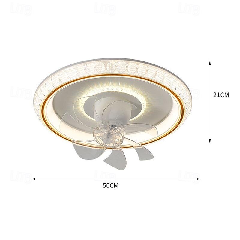 ventilateur de plafond LED globe suspendu au plafond sur table dimmable 1 lumière 50 cm conception unique 3 couleurs de lumière finitions peintes en acrylique style nordique moderne salle à manger de 2025 ? $385.49 –P2
