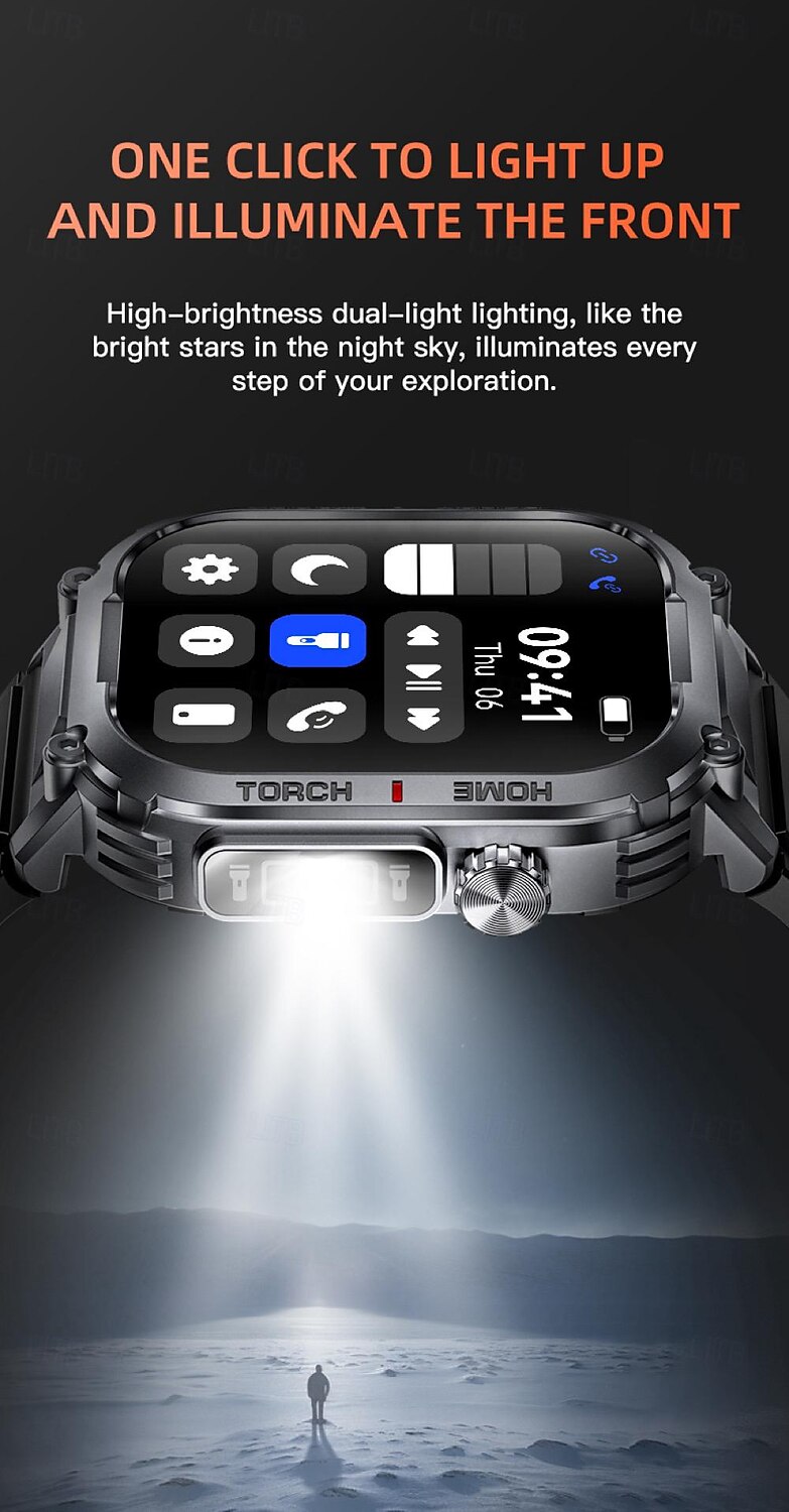 2025年 696 S320B スマートウォッチ 2.02 インチ スマートブレスレット ブルートゥース 歩数計 着信通知 睡眠サイクル計測器 と互換性があります Android iOS 男性 ハンドフリーコール メッセージ受信通知 ステップトラッカー IP 67 44mmの時計ケース  コレクション – $54.99 –P2