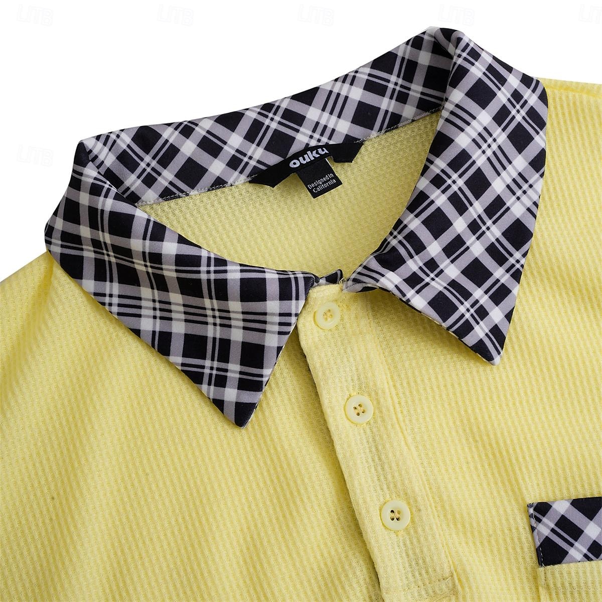 Per uomo Polo commerciale Camicia da golf Golf Ufficio Informale Bavero Classico Manica corta Essenziale Moderno Color Block Collage Pulsante Primavera estate Standard Giallo Chiaro Bianco latte Kaki del 2025 a $22.99 –P8