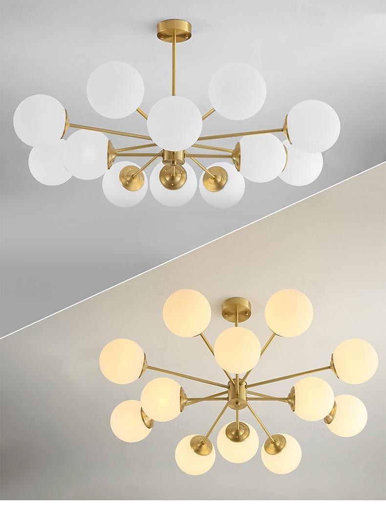 lampada a sospensione a led semplice oro magico fagiolo molecolare e27 nordico postmoderno luce di lusso 95 cm camera da letto a 12 teste sala da pranzo 110-240 v' del 2025 a $449.99 –P5