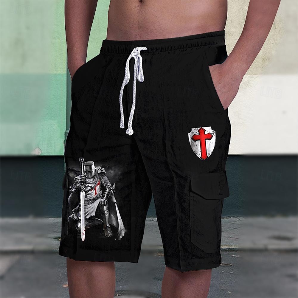 Bărbați Σταυρός Pantaloni Scurți Talie medie Vacanță Modă Șic Stradă În aer liber Casual Concediu Buzunare laterale Cordon Designer Îmbrăcăminte 2025 - $19.99 –P1