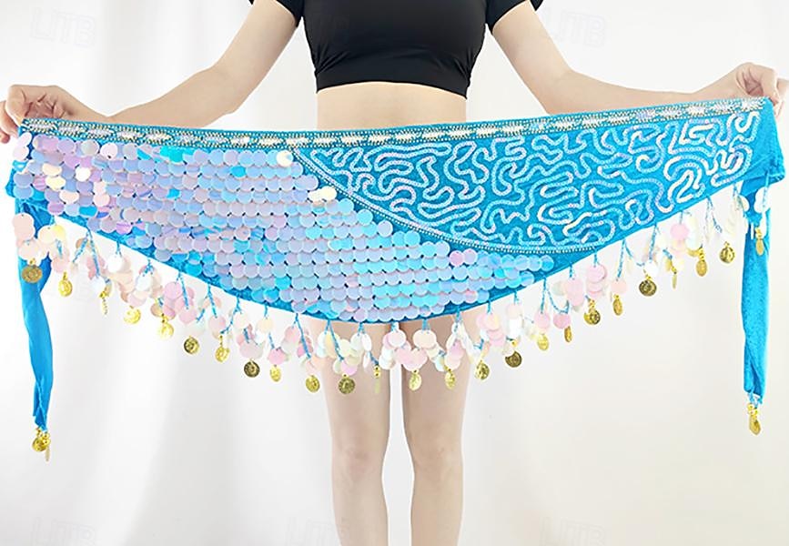 Belly Dance Belt Splicing Sequins Women's Performance Training Sleeveless High Polyester 2025 - $29.99 –P1
