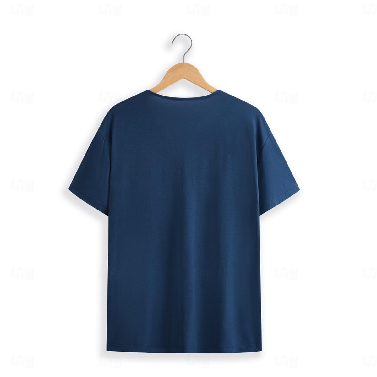 Herren T Shirt T-Shirt Langarm V Ausschnitt Frühling & Sommer Einfach Mode Designer Basic Schnürung Urlaub Straße Ausgehen Schwarz Blau Grün Top T-Shirt für Herren 2025 - $20.99 –P2