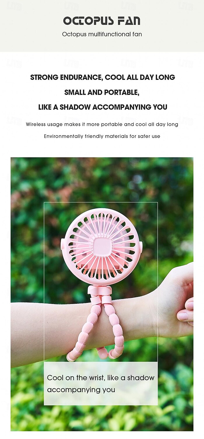 Octopus Fan Easy to Carry Multi-Functional Folding Office Desktop Outdoor Camping Stroller Handheld Fan Baby Stroller Fan Hand Held Bicycle Portable FanVentilator Silent Outdoor Cooler Neck Fan 2025 - $15.49 –P3